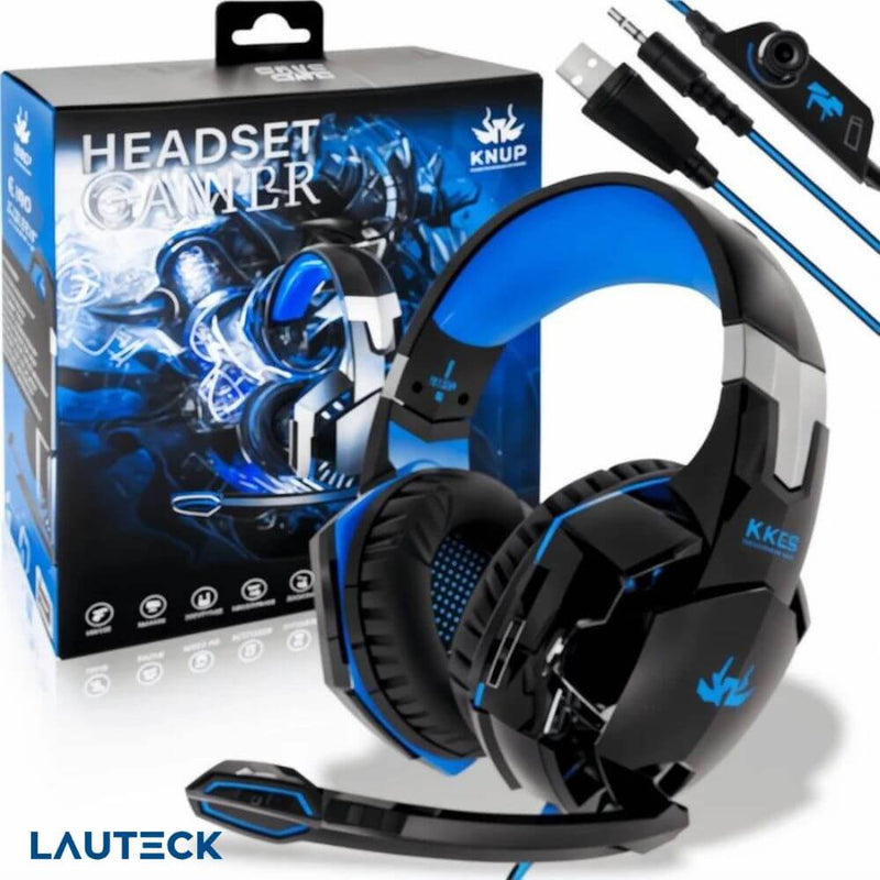 Fone Headset Gamer LED Knup Lançamento Original - Minha loja